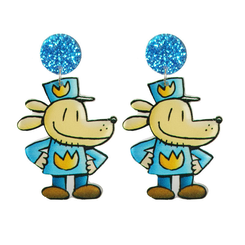 Wholesale  Acrylic Reading Fun Guide Children Kindergarten Reading Potato Cake Dog Earrings